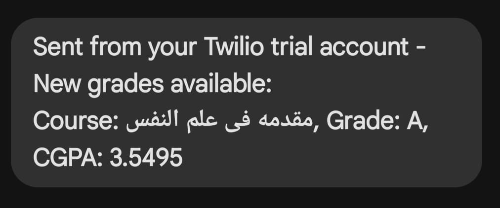 notification message